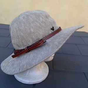 Disney Parks Mickey button bow belt Authentic Original sun hat beige